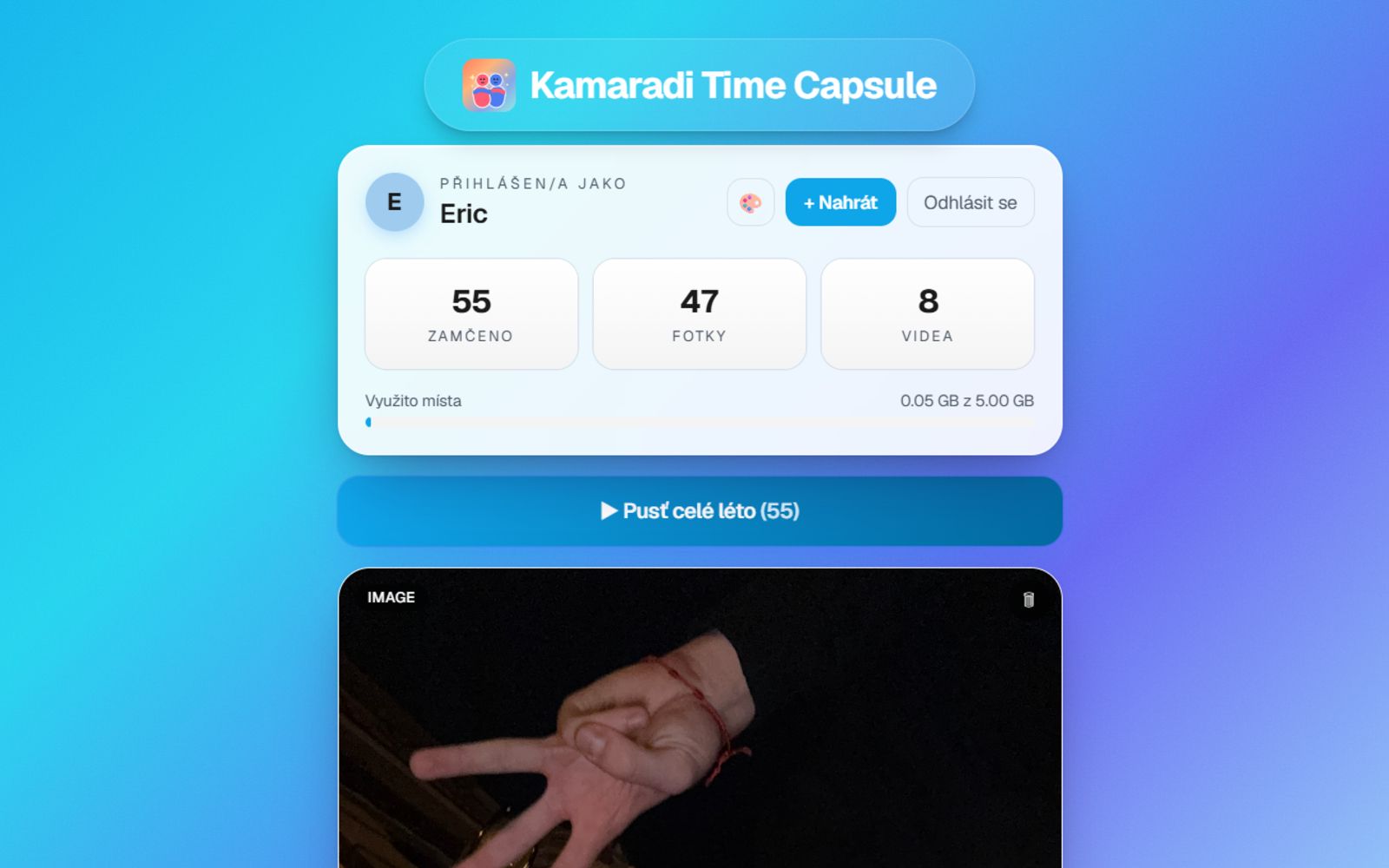 Photo Time Capsule – přehled kapsle